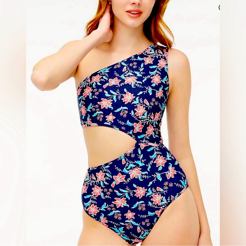 J.CREW SWIMSUIT CUTOUT ONE-SHOULDER WOMEN ONE-PIECE FLORAL PRINTED PLUS SIZE 3X